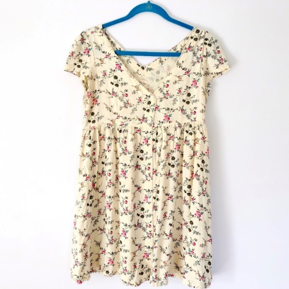 Denim & supply yellow floral babydoll dress